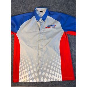 Vicci Shirt Men's Large Multi RIVA Motorsports Short Sleeve Collared Button Down